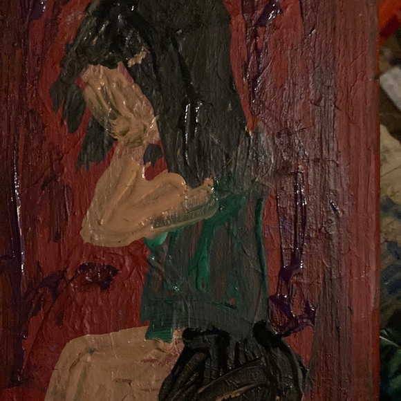 GLOOM - ORIGINAL PAINTING ON RECLAIMED WOOD - Picture 2 of 2